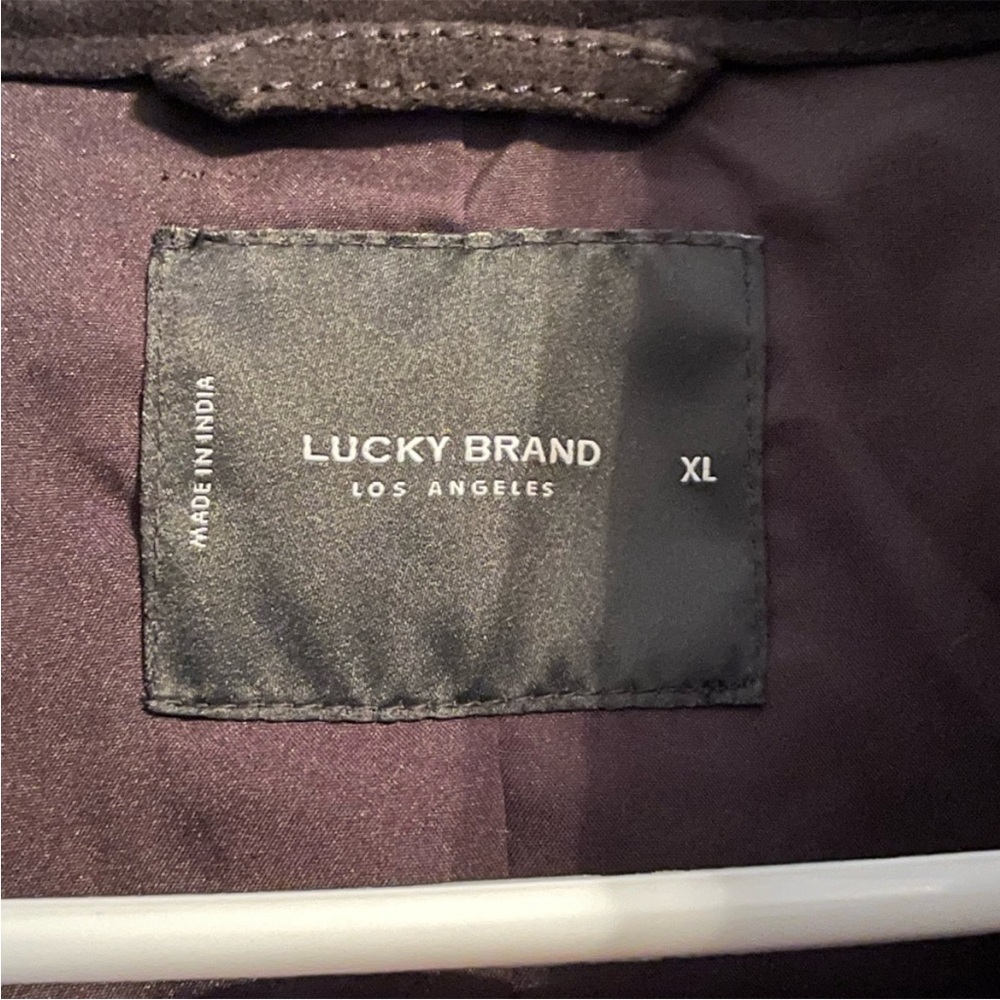 Lucky Brand: Black Suede Fringe Jacket - Picture 5 of 6